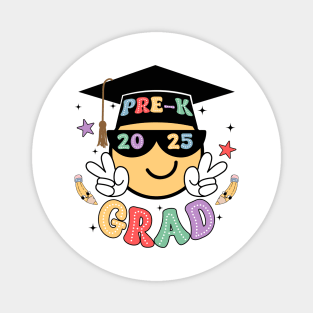 Groovy Kindergarten Graduate Happy Face Graduation 2024 Grad Gift For Boys Girls Kids Magnet